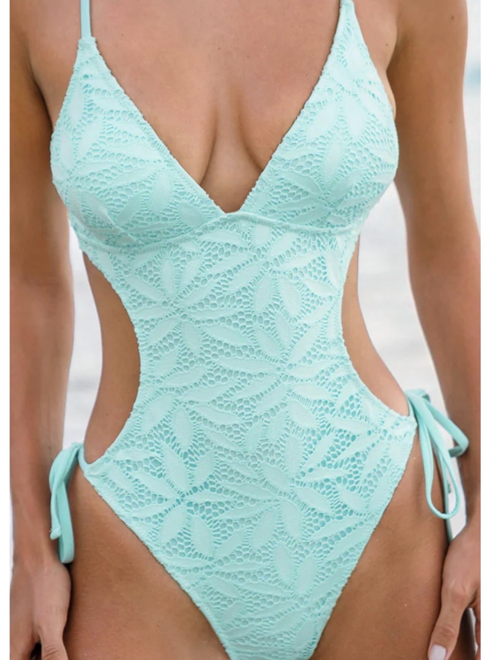 NWT- Berlook Lace One-Piece Backless Swim Suit - Med